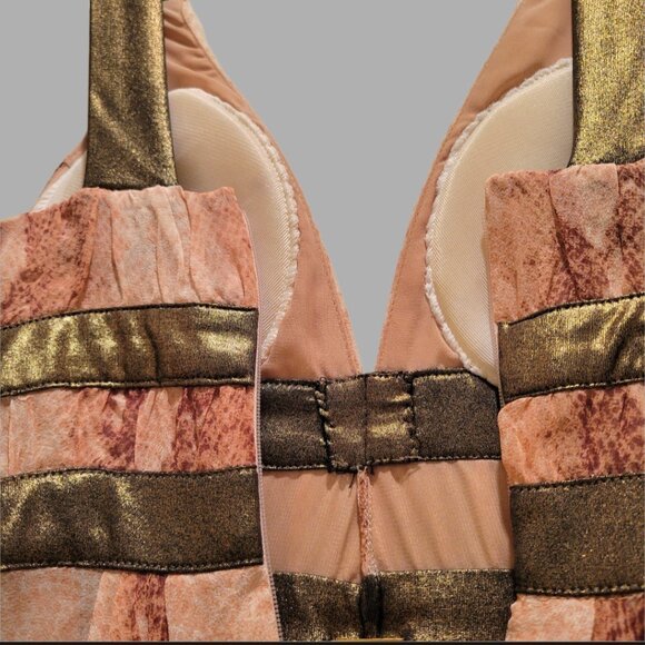 Bebe XXS Silk Snake Print Dress with Gold Trim – Tailored, Never Worn - Picture 5 of 10